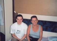 Dori and Kay in cabin Click to enlarge